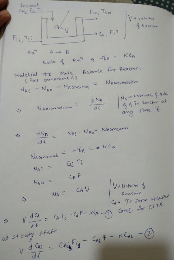 Reactont Cai Fir Ti Fco, Tco V volMme Reactr Fei, Tei F,T CA A B KCA Rate A = Matesial a Balamee fors Reactr Male For compone
