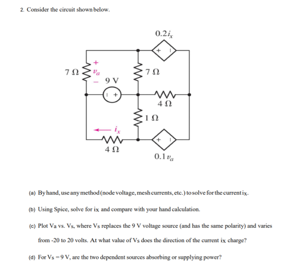 Please Do Parts B d 2 Consider The Circuit Shown Below 0 2i 7 2 4 