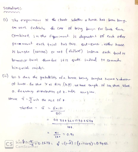 Sollution The expeimen Kthe chaat wkethe a henae has been ho Exdem o Cos of being be for loich Reu Combined i n the Eperiment