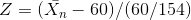 (x,ー60)/60/154) z
