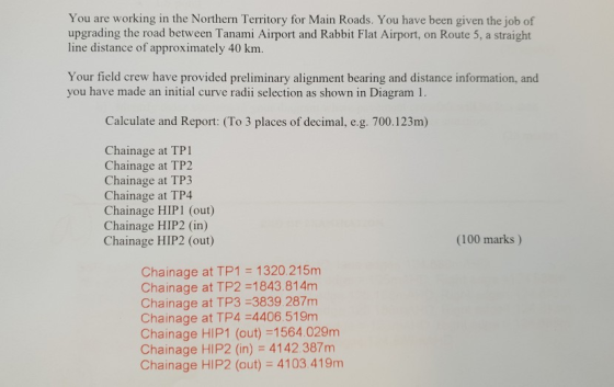 You are working in the Northern Territory for Main Roads. You have been given the job of upgrading the road between Tanami Ai