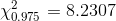 \chi _{0.975}^{2}=8.2307