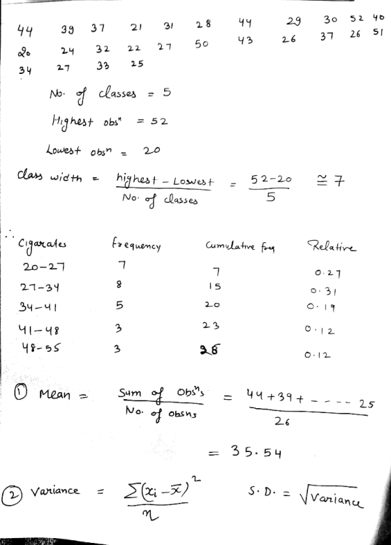 44 33 37 2 328 29 30 52 yo 0% 2432 2227 50 уз 26 37 26 S1 27 33 25 No Highest obsn = 52 Louest obsn -20 claw widthhighast - L