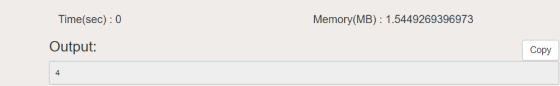 Memory(MB) : 1.5449269396973 Time(sec) : 0 Output: Copy 4.