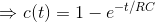 c(t) 1-et/RC