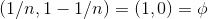 (1/n, 1 1/n) = (1,0)