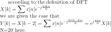 according to the defenition of DFT we are given the case that N=20 here.