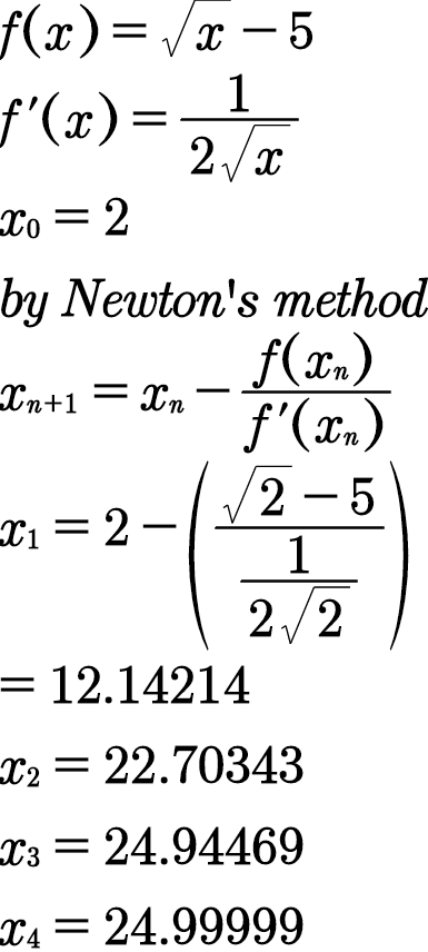 f(z)-1 by Newtons method May Tm /2-5 = 12.14214 T2 = 22.70343 「,-24.94469 = 24.99999