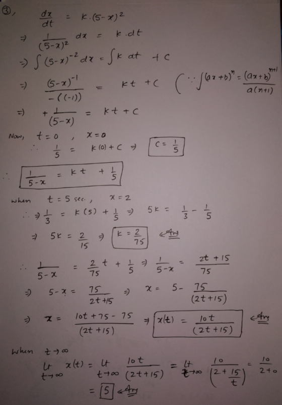 dt ヲーーーー az = k.cl t (5-x)2 S-x) (5(r)リードt (1/@z +ь):(a(m) t( a(nti) (5-x) 5 5 5-χ 15 75 5-χ 7S 5-χ (2tt/5) lo t ote (2t t I