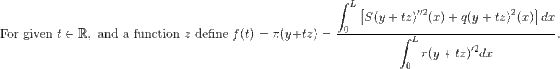 5% + tz)2(x) + q(y + tz)2(x)] dr tz) = For given t E R, and a function define f(t) = π(y+