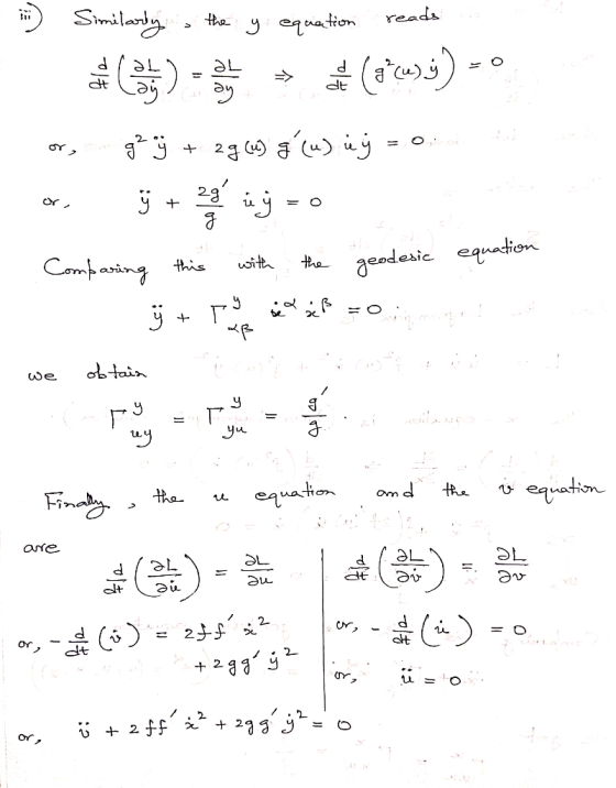 Similandy reads eauafion dt 23 aeodesic equadion uoith Cempasing this abtain we yu eqation eation tha om Finaby are ne 2 23-