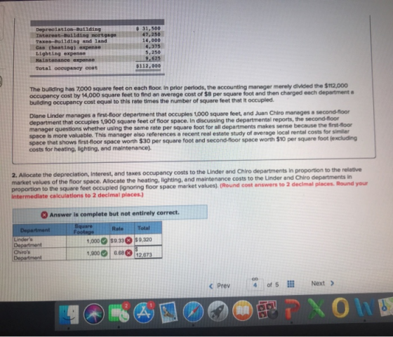 $ 31,500 47,250 14,000 4,375 5,250 9,625 $112,000 Depreciation-Building Interest-Building mortgage Taxes-Building and land Ga