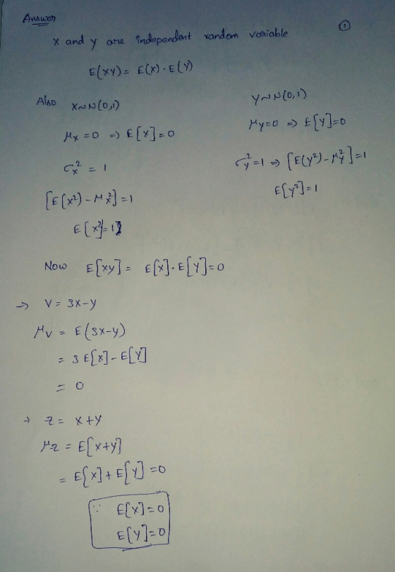 Awsuoo) x and y ore irdepandent vandon Vesiable - 3 [r]-E[Y]