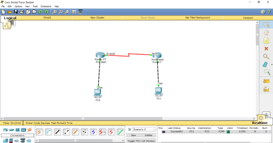 Cisco Packet Tracer Student Fle Edit Options Ve Tos Extensions Help Logical Root] New Cluster Set Tiled Background Move Objec