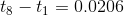 t_{8}-t_{1} = 0.0206