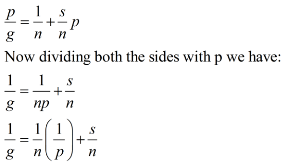 S +p Now dividing both the sides withp we have: 1 S np n 1 1 np g n |S.