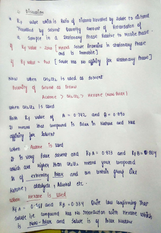 Diswssion RE Value hfth is Ratio al distonu wavelled Travelled by 50lvent Salute to dis tanl Retaxdation of uanity amount a a