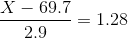 X- 69.7 2.9 1.28