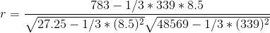 783 -1/3 339 8.5 V27.25- 1/3* (8.5)2 y48569 - 1/3 * (339)2