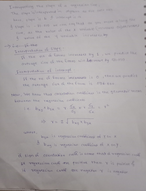 Interpret; ng the slope 6f a regres on line, 子slope is -7).sio (se can saythal as you mo«ea!or.g+ the amable increes line, as