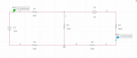 V2 PR1 1.1069mAR:1 4 5V R3 R2 10V PR2 15267uA R4 R5 0