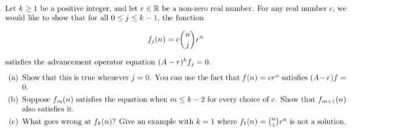 Let k 21 be a positive integer, and let r R be a non-zero real number. For any real number e, we would like to show that for
