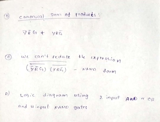 . sum od Produ ts c anonica) S a we cant redute e cXpessi o n I G ทุ YGa)NANO dorm DLogc dgamg2 inpurt A b) aqra n oR and ui