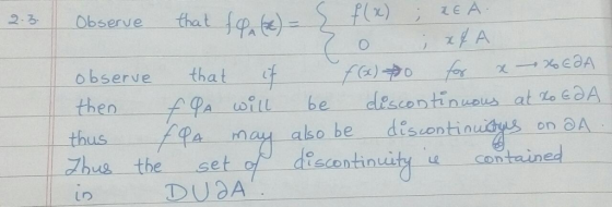 2 Observe that LEA o bserve that A will be a mau aso be discontinudus on aA the set o descontinuitycentained thus DUSA