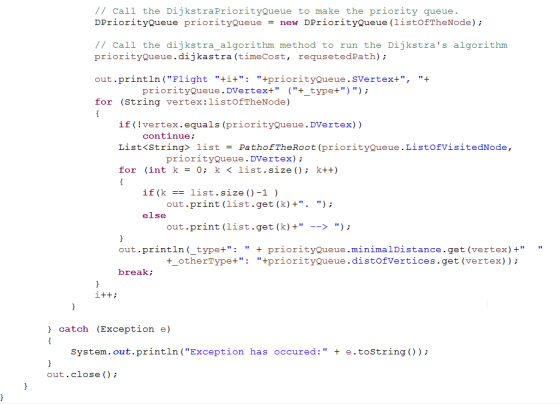/Call the DijkstraPriorityQueue to make the priority queue. DPriorityQueue priorityQueue new DPriorityQueue (listofTheNode);