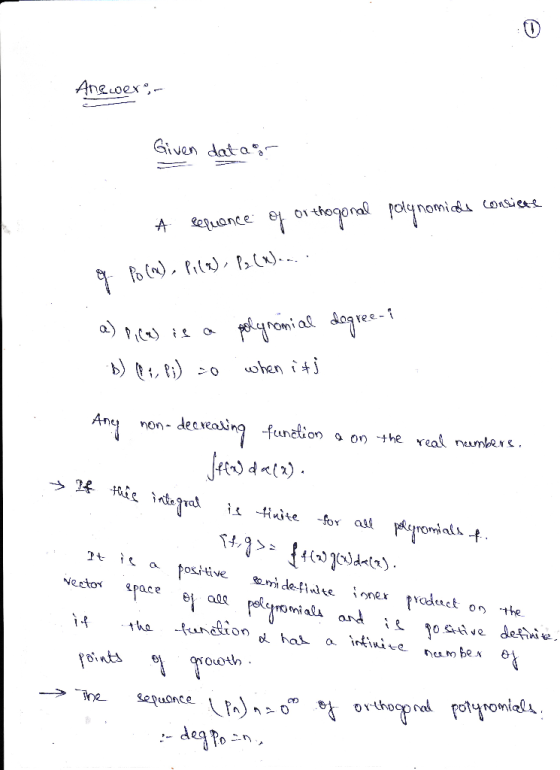 Given dat a oi tho romial dovee-i Ane non- decreaJin funation a on the real nwmke et a00 しrn) neď Po 합 이.th oor plynoniaa d