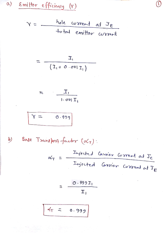 0 o) Emithr efFicienty to ta emiter curt