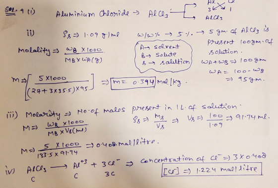 SoL, ti) Souition 2→ Solut ? 15g . 24+3x355)X95 İİİ) Molasutu → rto.of malus P九egent in IL, af salut.On (33 S Xt7y Concentrat