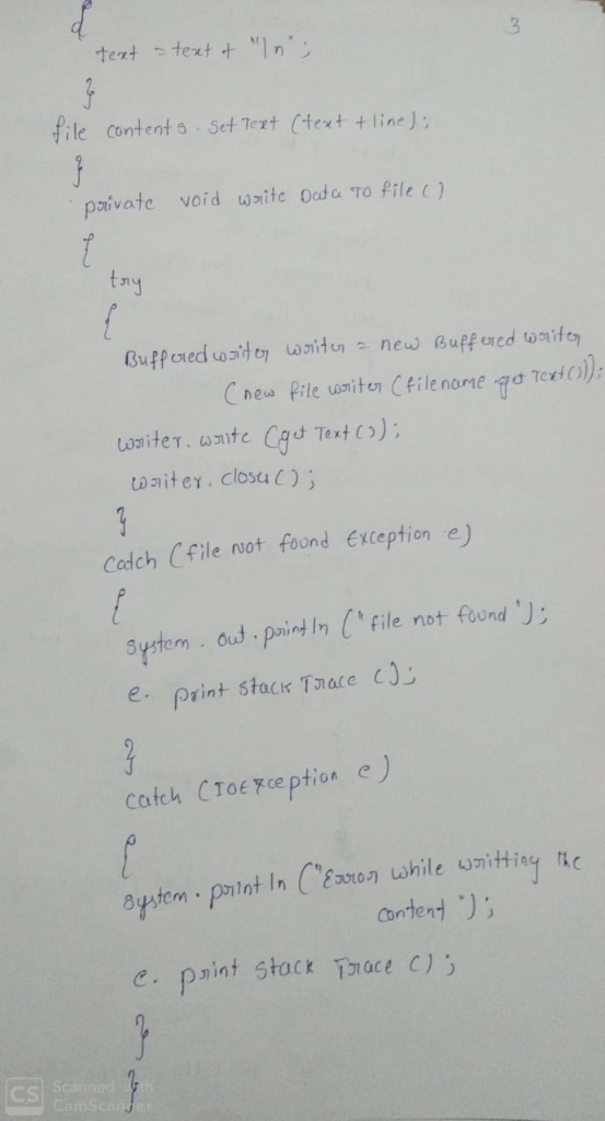 た叶 text + In.冫 file content s Set Tezt Ctext + line ): paivate void waite Oado To file () t n C new file u nit file name ex