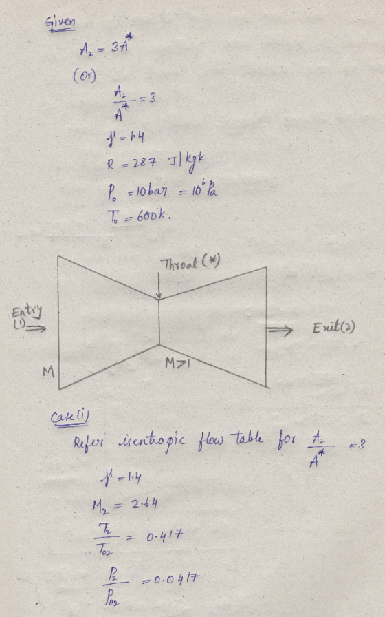 Given A, 3A (or) A 3 A R 287 P1o bar10a T600k Threat () Entry Exitto) Mzi caei Rfer enthopic foo tahe for 2-44 M2 0.417 0.04