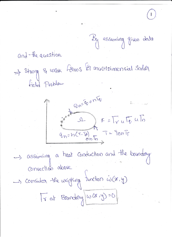 0 assaming given dala Gnd he question ield Probl on → assuming a heat dondu chon and the boun echon aboue union ώ(x,y)
