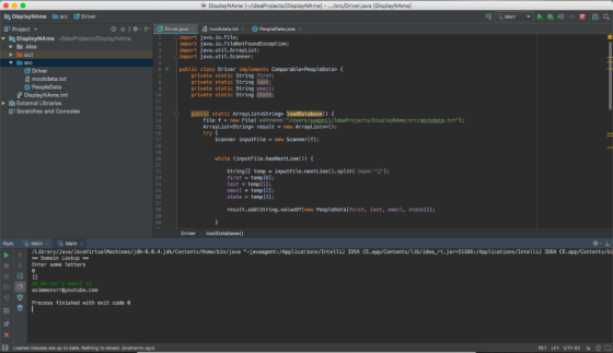 DisplayNAme /ldeaProjects/DisplayNAme] - .../src/Driver.java [DisplayNAme] ,DisplayNAme-src ƠDriver G Driverjava 렙 mockdata.t