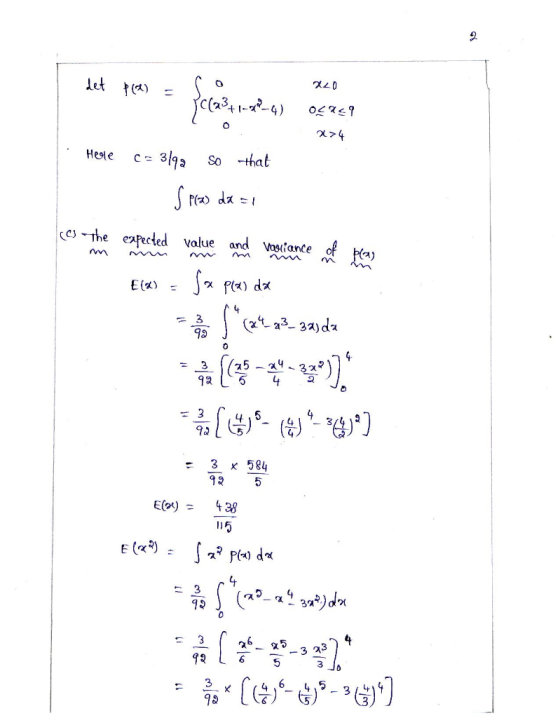 2 let f(A) = He e c-319a So -that <c-he exfecled value and Vnestante of 9242 - 3 x 58, 925 438 E(X) = 6 3