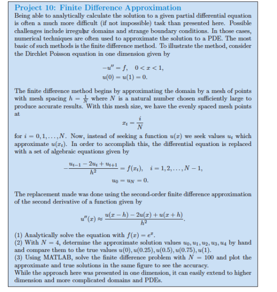 Project Being able to analytically calculate the solution to a given partial differential equation is often a much more diffi