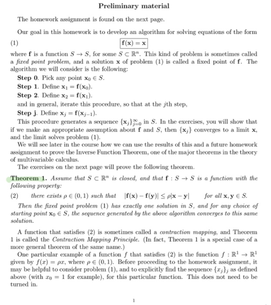 Preliminary material The homework assignment is found on the next page. Our goal in this homework is to develop an algorithm