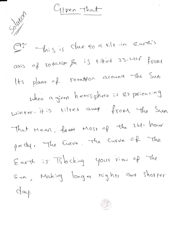 Ven 0 ue to t.lt -in cats S lted 2 otatpon around when aayen hem; Sphere i」 g»prienc.ng awa fro th Sun winter, it is ltea a