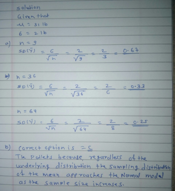 s olution Ginn that 31 16 3 bh 36 6 O 2 Tk Pollets beause mejardless ot the udevlying distzibwtion th Sampling distiburr at t