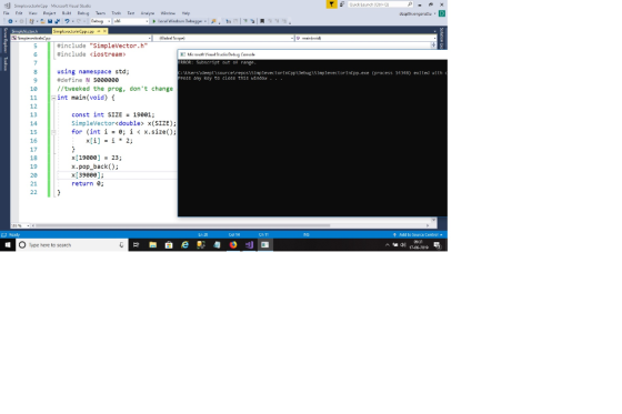 Ouick Launch (Ct SimplevectorlnCpp Micesoft Visual Studio View Pmjert Ruild Dehu Team Tocls oo ug a6 Analyre Winclew deepthio