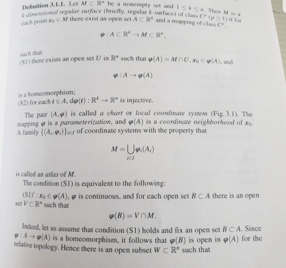 3.1.1. Let M CR be a nonempty set and 1 s k n. Then k . Then M is a -dimensional regular surface (briefly, regul each point