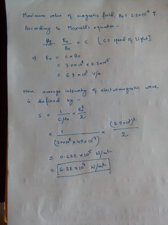 Maxi mum value nagneie field, -5 Bo=2.3xo T Acc or aing Maxes uahon to Eo Cce speadn LigtJ C Bo cx BO 3-ox 10 X 2.3105 = 6.9