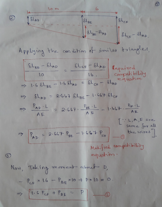 6 SLBE CF BE AD Applying the condition ơf-similar triangles Compaki bilit 16 sl LO . AD A E L,A,E are the wires CF -2