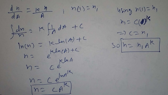 dA A In(n)1n(A)+C Solhz hiAR ken(A)+ e C n cA