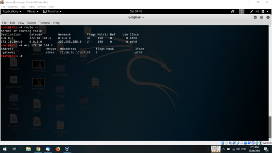 kalinew [Running] - Oracle VM VirtualBax File Machine View Input Devices Help 1 Terminal Applications Places Sat 04:45 root@k