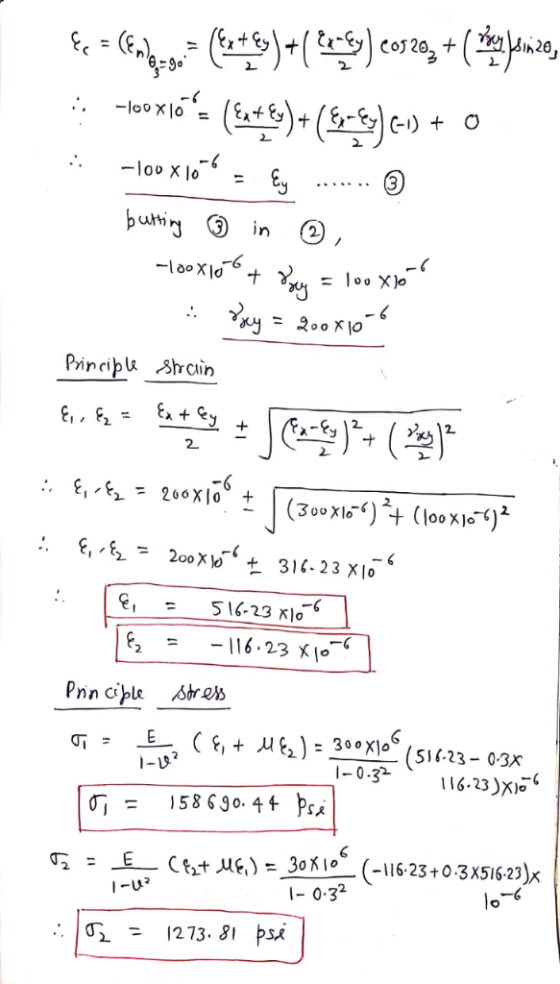 in Pincipl Shr cin -6 e, = 516-23 lo 6, -116.23 xi。 = 1-0.32 1ーじ ( 116.23x)。 叮= 15863°. 44 Psi 1- 0.32 1ος 1273 . 81 pse