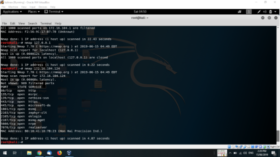 kalinew [Running] - Oracle VM VirtualBax File Machine View Input Devices Help 1 Terminal- Applications Places Sat 04:50 root@