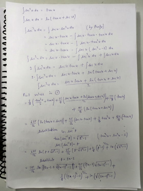 u du = tan u a h Subshtution (ナ ナ 乀/